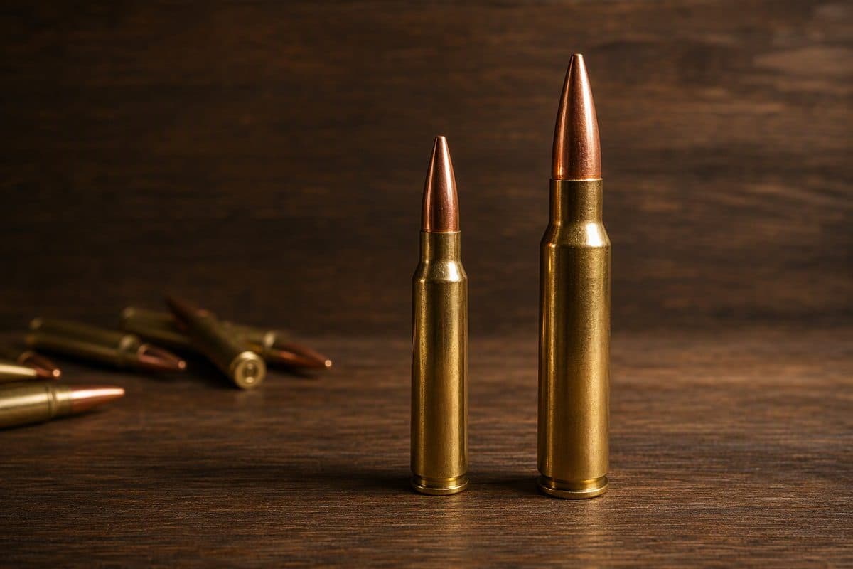 Two rifle cartridges side by side for comparison